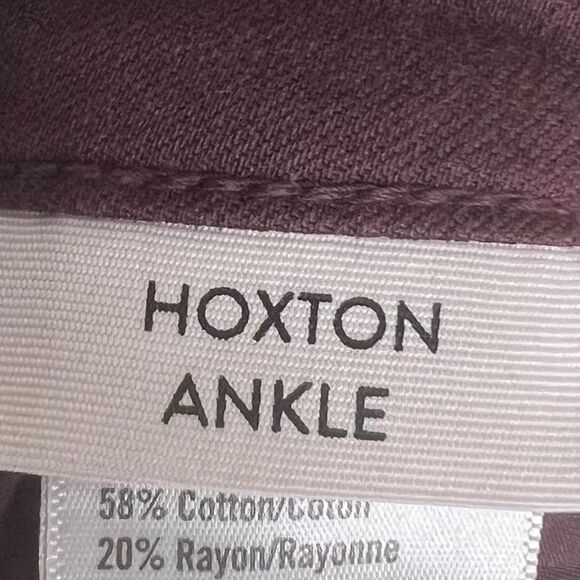 Paige Hoxton Ankle Jeans in Burgundy - Picture 7 of 16